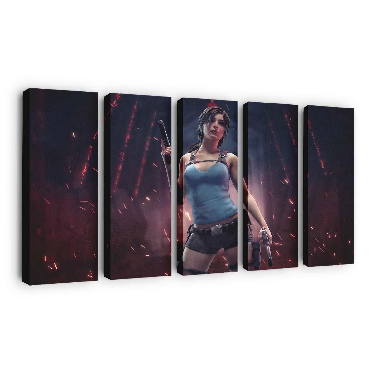 lara croft with guns 4k dp